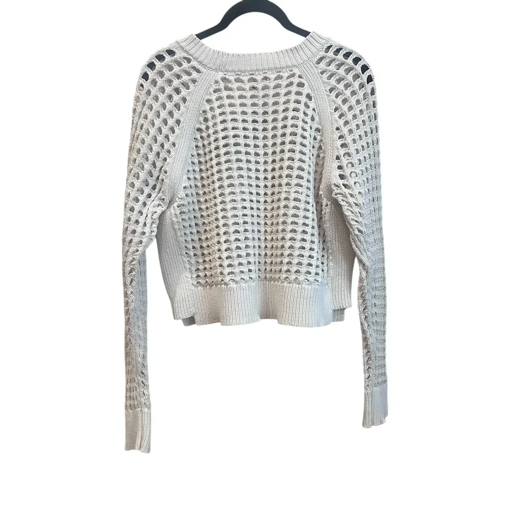 Rebecca Taylor Chunky Open Knit‎ Seetser White Cotton Boho Size Medium